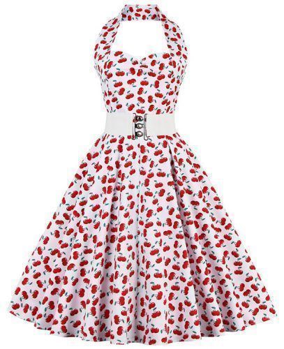 Vestido vintage blanco con cerezas Vestido vintage blanco con cerezas