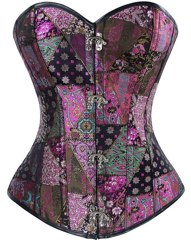 Corset steampunk estampado con varillas de acero