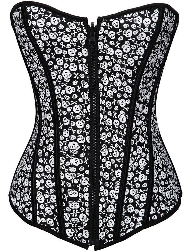 Corset reversible calaveras con cremallera